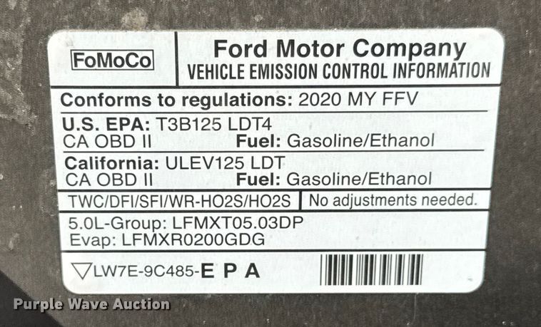 image for item NA9899 2020 Ford F150 XL SuperCrew pickup truck