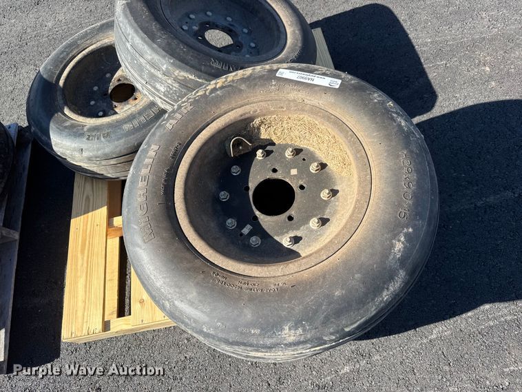 image for item NA9907 (8) Michelin H29x9.0-15 rotary mower tires and wheels