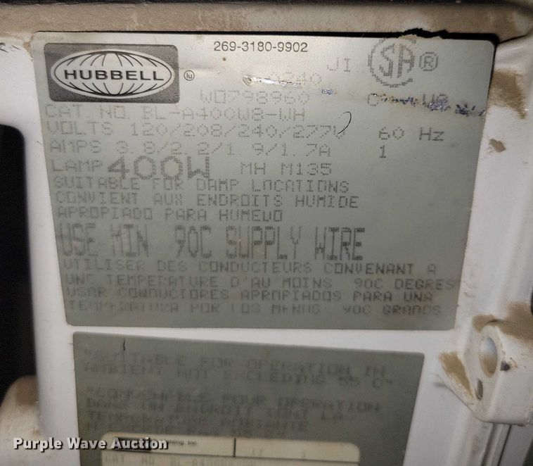 image for item NO9768 (9) Hubbell shop lights