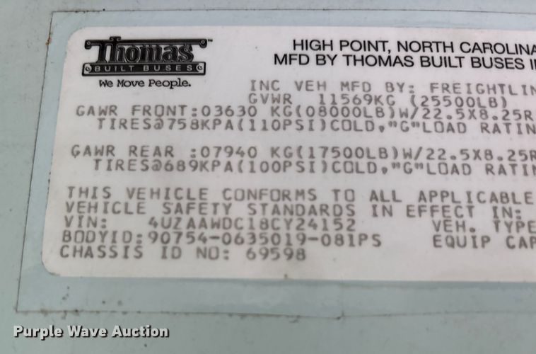 image for item YA1462 2008 Freightliner FS65 school bus