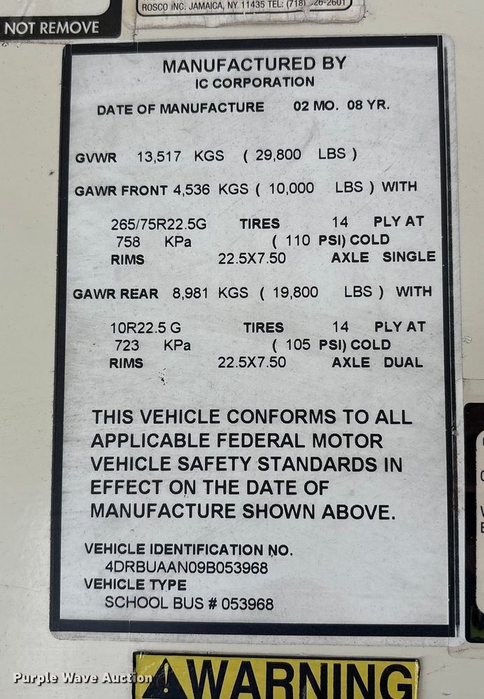 image for item YA1466 2009 IC PB105 school bus