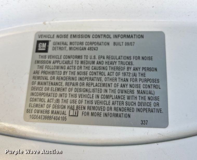 image for item DK0056 2008 GMC C4500 flatbed truck