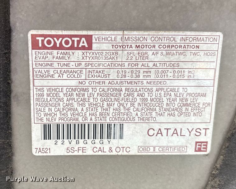 image for item DK0062 1999 Toyota Camry 