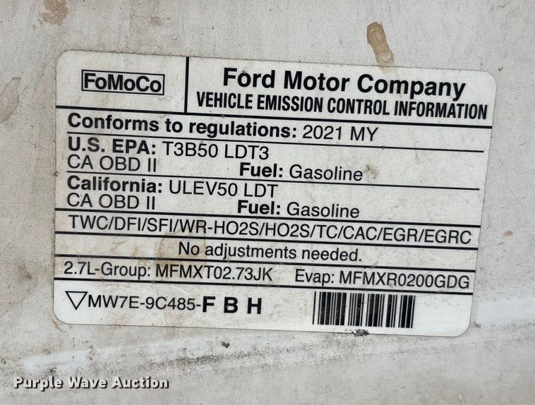 image for item DK0132 2021 Ford F150 SuperCab pickup truck