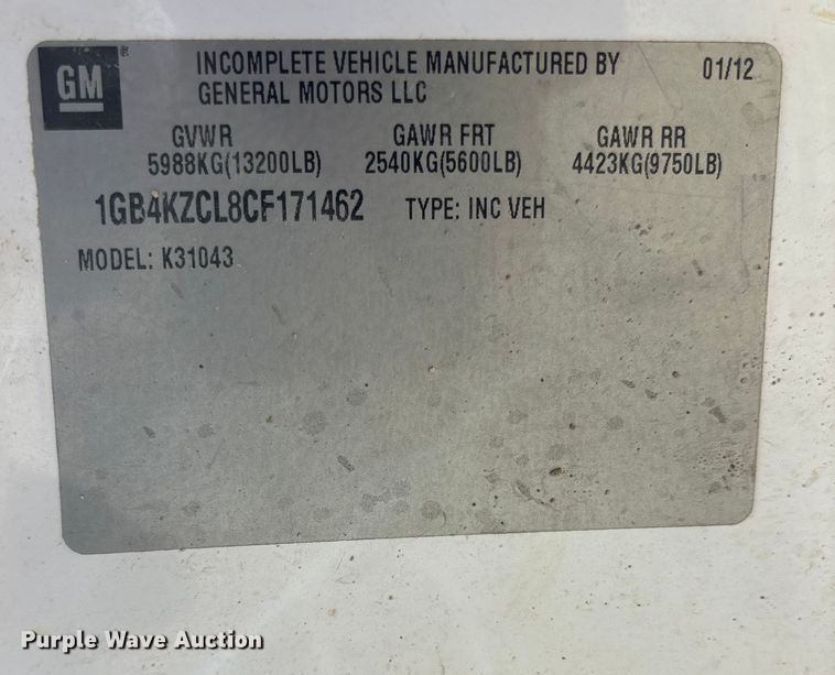 image for item DK0156 2012 Chevrolet Silverado 3500HD Crew Cab flatbed pickup truck