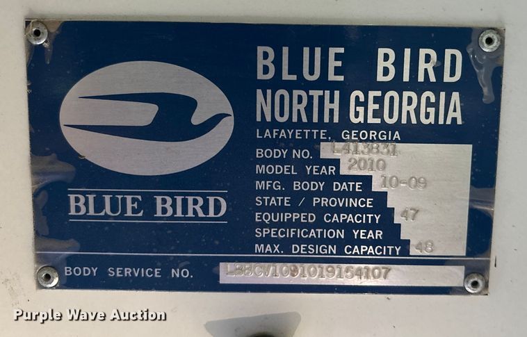 image for item DK0175 2010 Blue Bird school bus