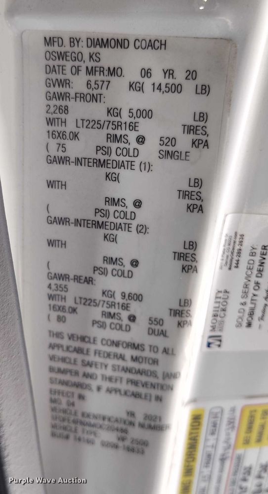 image for item DP5144 2021 Diamond Coach VIP 2500 shuttle bus