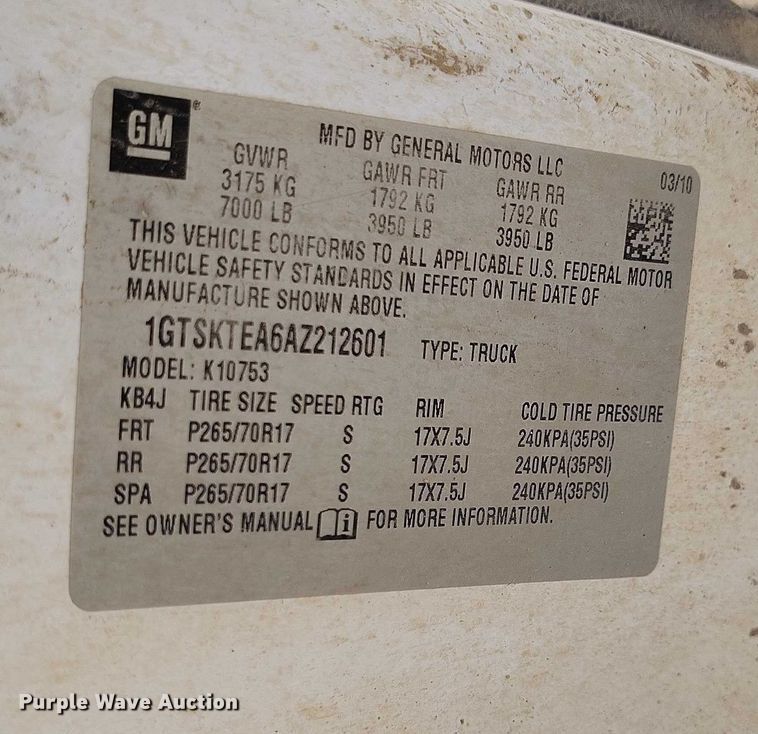 image for item DP5158 2010 GMC Sierra 1500 pickup truck