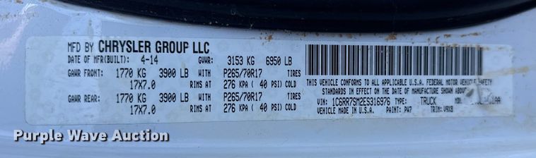 image for item DQ4150 2014 RAM 1500 Crew Cab pickup truck