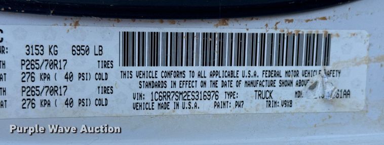 image for item DQ4150 2014 RAM 1500 Crew Cab pickup truck