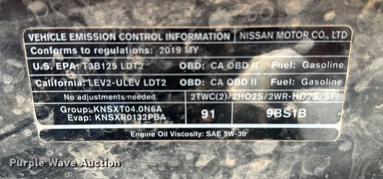 image for item DQ7714 2019 Nissan Frontier Crew Cab pickup truck