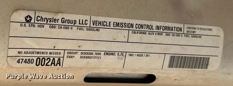 image for item DQ7720 2013 RAM 2500 Crew Cab pickup truck