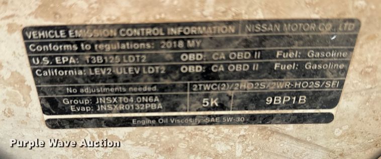 image for item DQ7723 2018 Nissan Frontier Crew Cab pickup truck