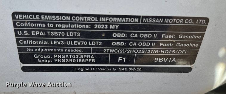 image for item DQ7726 2023 Nissan Frontier Crew Cab pickup truck