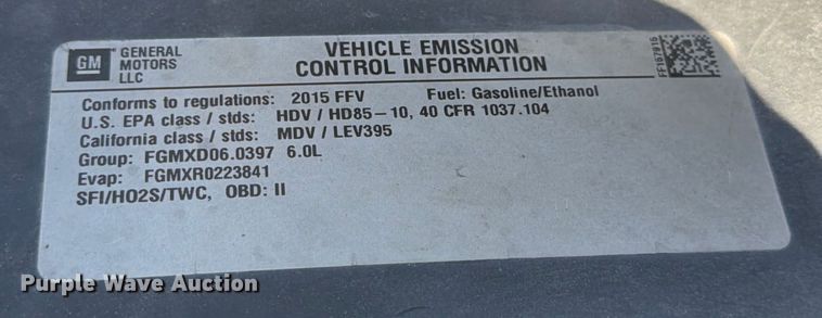 image for item DX5877 2015 Chevrolet Silverado 2500HD Crew Cab pickup truck