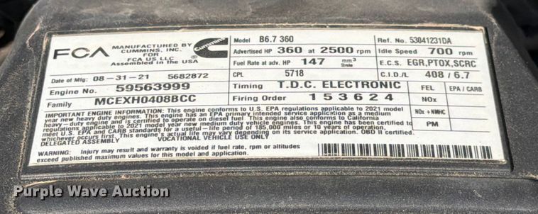 image for item DX5882 2022 RAM 3500 flatbed truck