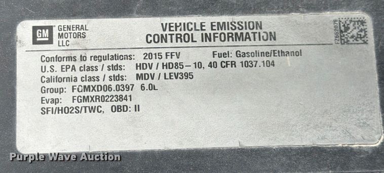 image for item DX5888 2015 Chevrolet Silverado 2500HD pickup truck