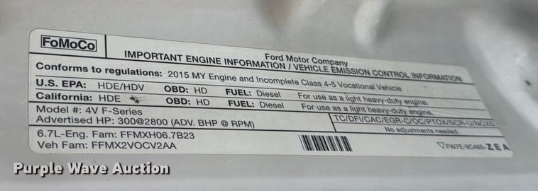 image for item DX5893 2015 Ford F450 Super Duty Crew Cab utility / service truck