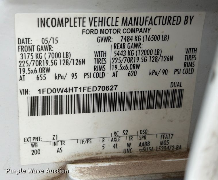 image for item DX5893 2015 Ford F450 Super Duty Crew Cab utility / service truck