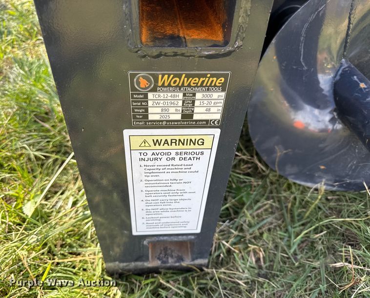 image for item DY8395 2025 Wolverine TCR-12-48H skid steer trencher