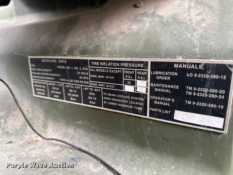 image for item EA2015 2004 AM General M998 SUV