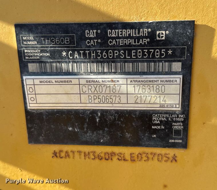 image for item EA2058 2005 Caterpillar TH360B telehandler