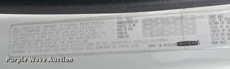 image for item EA2101 2016 Freightliner M2 box truck