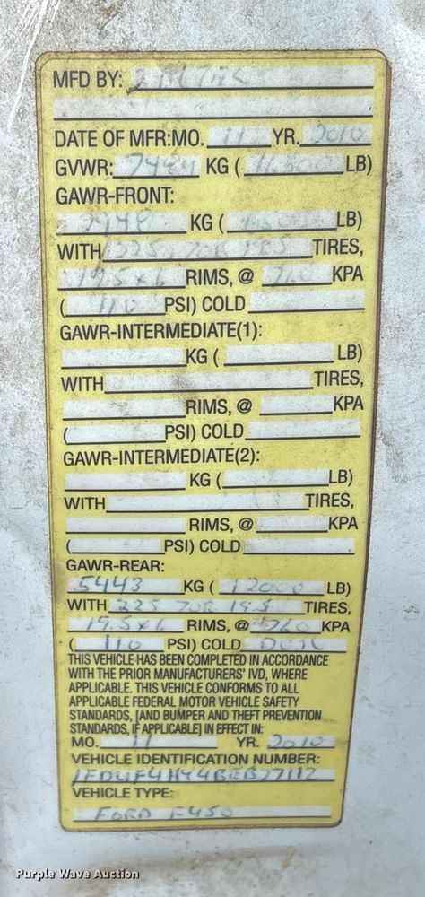 image for item EA7119 2011 Ford F450 Super Duty bucket truck