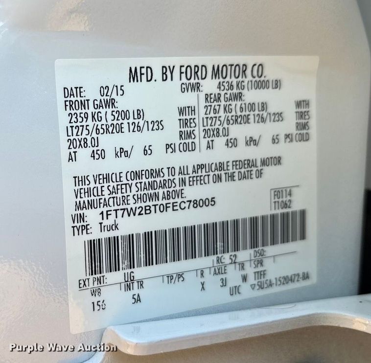 image for item EA7740 2015 Ford F250 Super Duty Crew Cab pickup truck