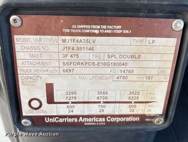 image for item EA7742 2015 Nissan PF80YLP forklift