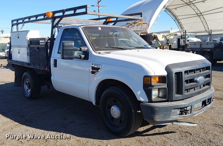 image for item EC1294 2008 Ford F250 Super Duty flatbed pickup truck