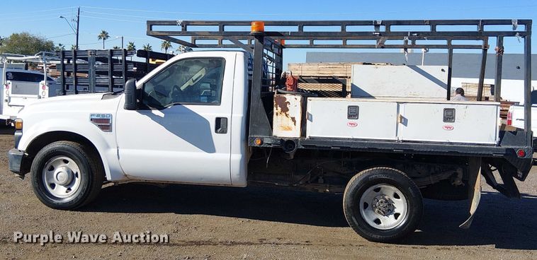 image for item EC1294 2008 Ford F250 Super Duty flatbed pickup truck