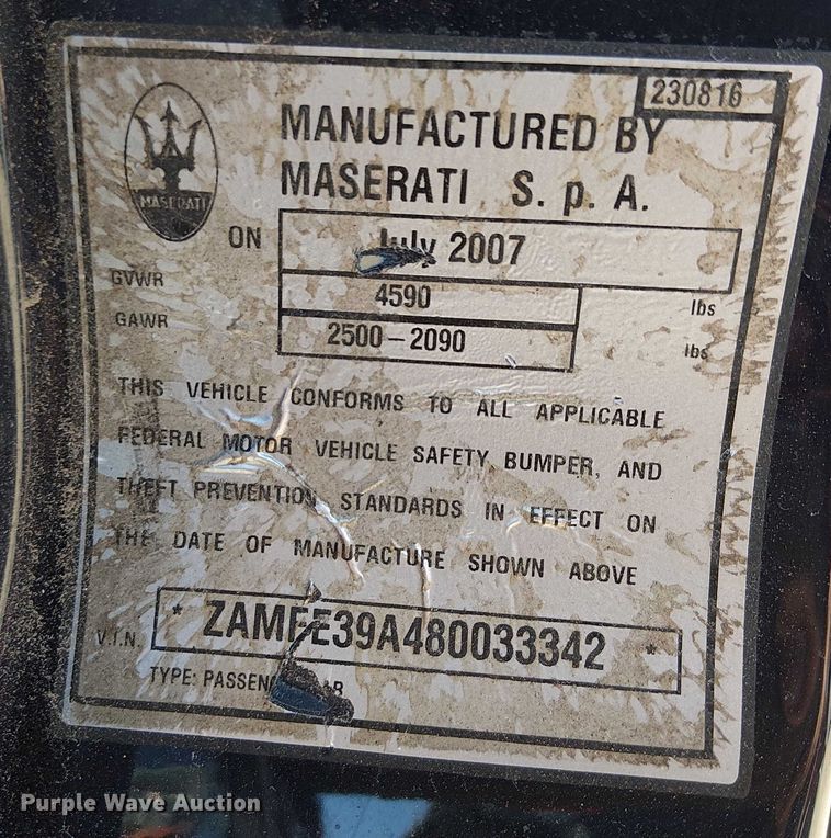 image for item EC1315 2008 Maserati Quattroporte 