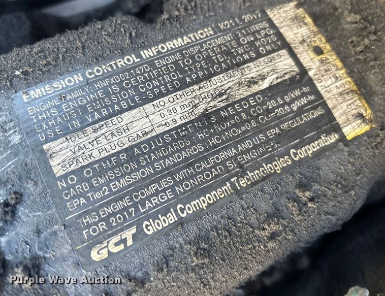 image for item EC3914 2017 UniCarriers PF50 forklift