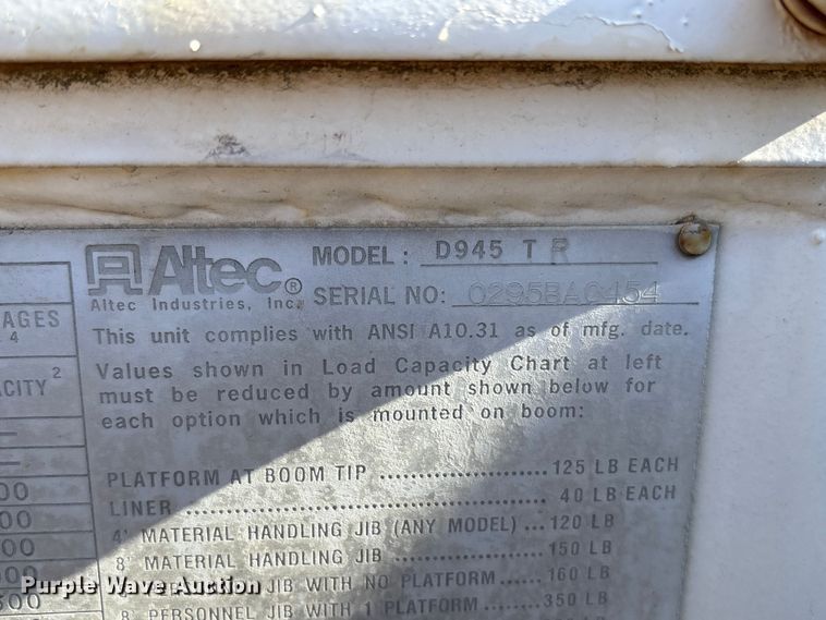 image for item EC8077 1995 Ford F800 digger derrick truck