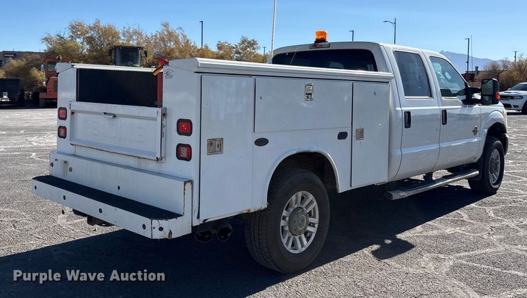 image for item EC8122 2015 Ford F250 Super Duty XLT Crew Cab utility bed pickup truck