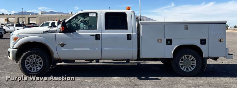image for item EC8122 2015 Ford F250 Super Duty XLT Crew Cab utility bed pickup truck