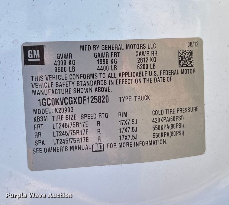 image for item EC8124 2013 Chevrolet Silverado 2500HD utility bed pickup truck