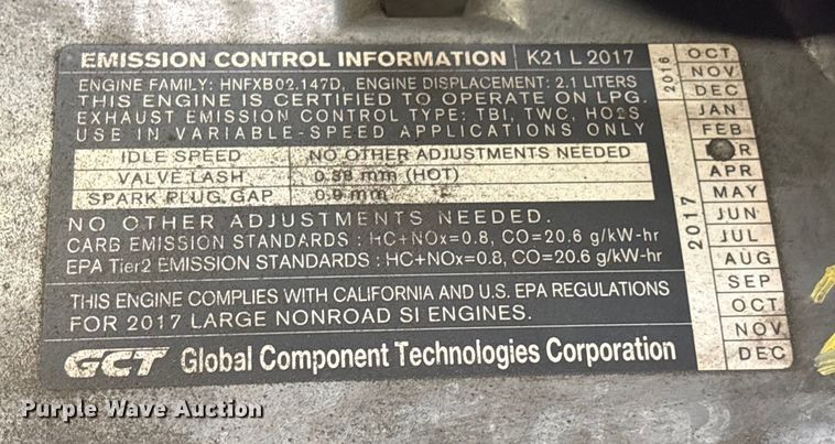 image for item EC8157 2017 UniCarriers PF50 forklift