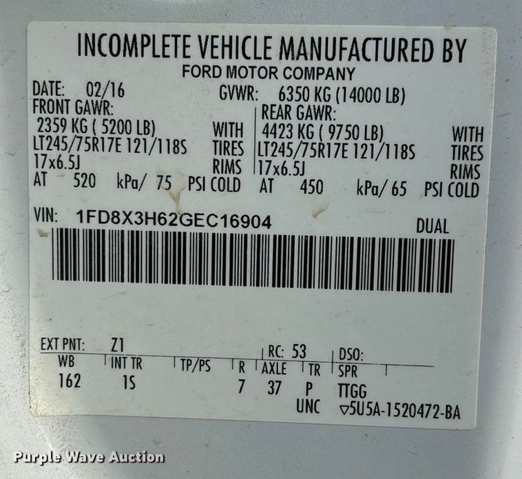 image for item ED2350 2016 Ford F350 Super Duty utility bed pickup truck