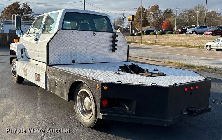 image for item ED2398 1997 GMC C6500 Crew Cab flatbed truck