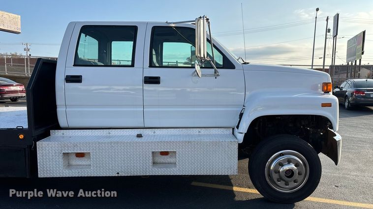 image for item ED2398 1997 GMC C6500 Crew Cab flatbed truck