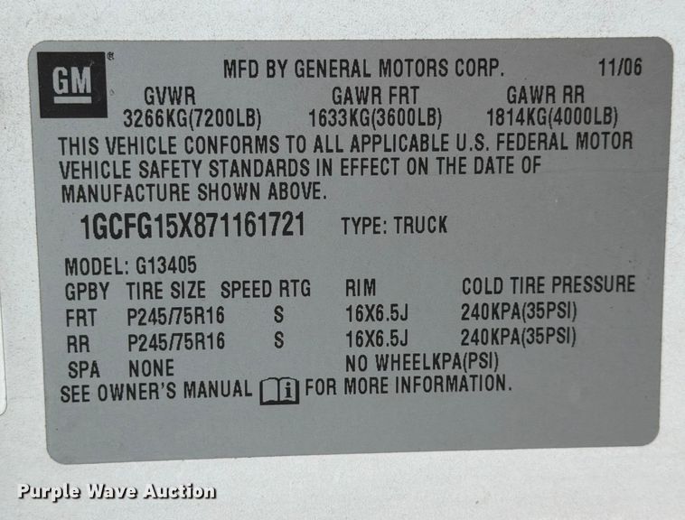 image for item ED5033 2007 Chevrolet Express 1500 van