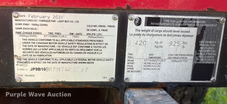 image for item EE1378 2021 Light Boy Co. GBX25BK light plant