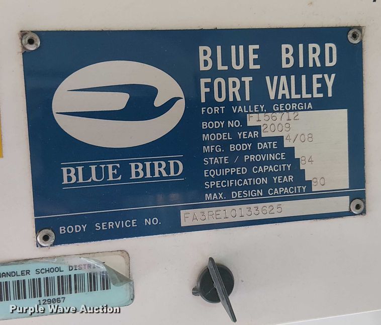 image for item EE5002 2009 Blue Bird All American school bus