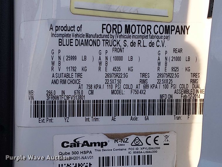 image for item EG1690 2015 Ford F750 Super Duty utility / service truck
