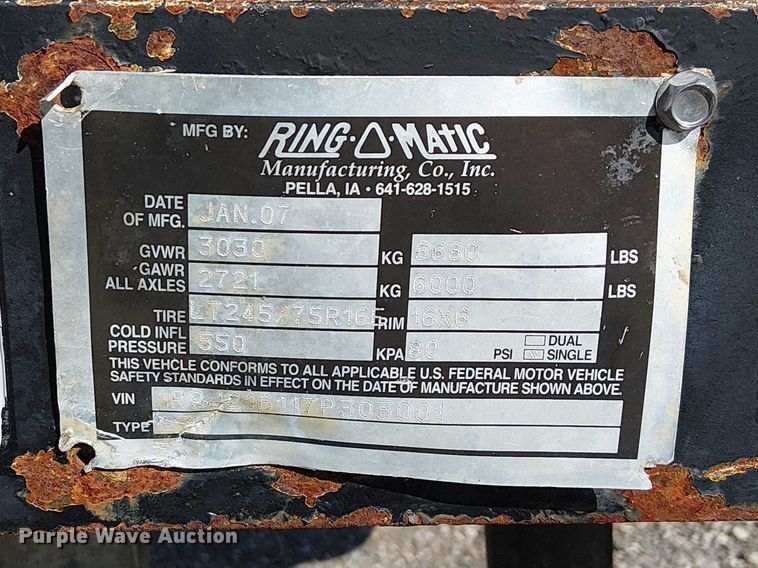 image for item EG1708 2007 Ring O Matic 275 vacuum excavator