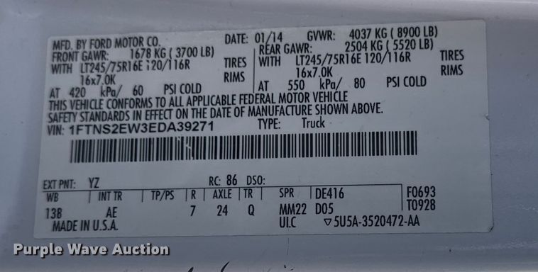 image for item EG1737 2014 Ford E250 handicap accessible van