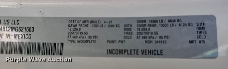 image for item EG1740 2021 RAM 5500 truck cab and chassis