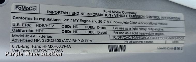 image for item EG1741 2017 Ford F450 Super Duty XL bale bed pickup truck